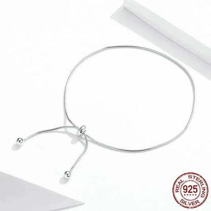 Sterling Silver Snake Charm Anklet (Adjustable)