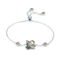 Sterling Silver Dancing Bee Charm Bracelet with CZ