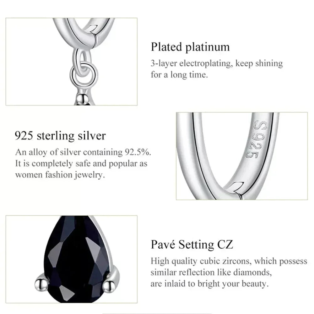Exquisite Ishwar Water Drop Earrings | 925 Sterling Silver | 4 Colors | Statement Jewelry Sce1018