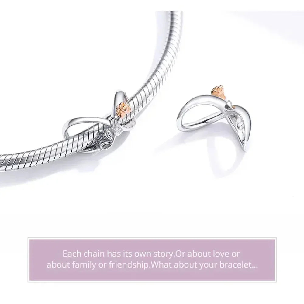 925 Sterling Silver Clear 5A Crystal Collection Family Heart X-Shape Charm Beads for Charm Bracelet & Necklace Pendant