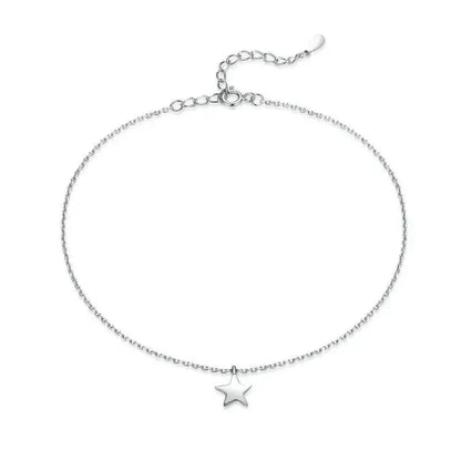 Simple Essential Bead Link Anklets - 925 Sterling Silver Bracelet For Foot Jewelry