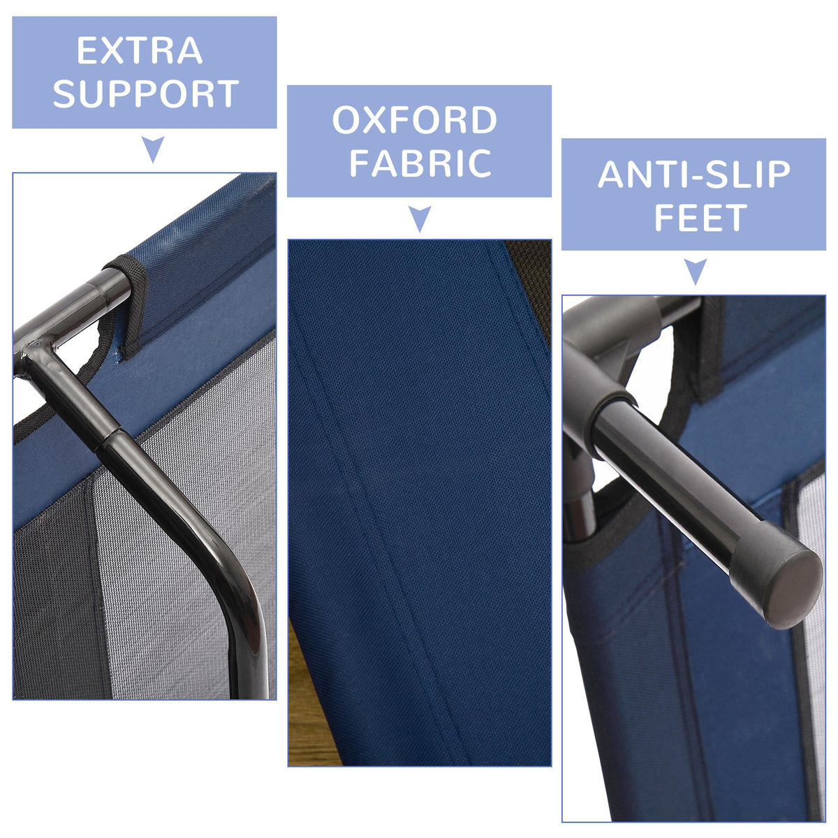Elevated Dog Bed, Raised Dog Cot for M Sized Dogs, Indoor & Outdoor, 30" x 24" x 7", Blue