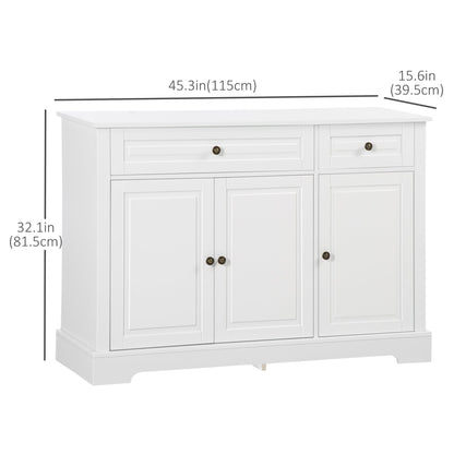 Modern Sideboard Cabinet, Buffet Cabinet with 2 Drawers and Adjustable Shelves, Buffets Tables for Dining Room, Black
