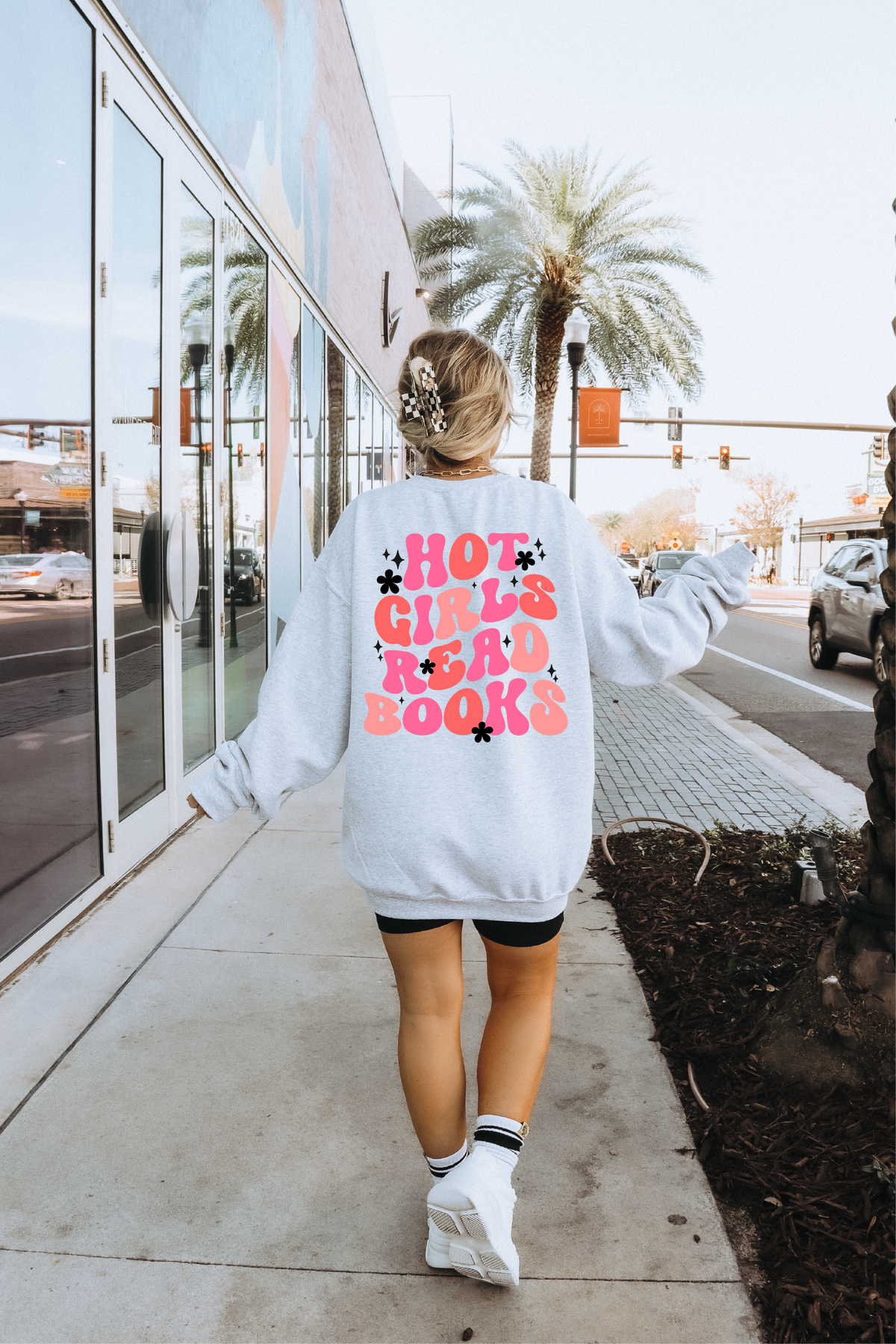 Hot Girls Read Books Unisex Crewneck Sweatshirt | Bookish Apparel