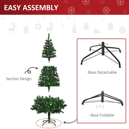 4.9ft Green Christmas Tree Artificial Xmas Holidays Party with Decoration Ornament