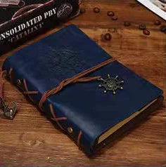 Vintage Nautical Pirate Ship Anchor Leather Notebook