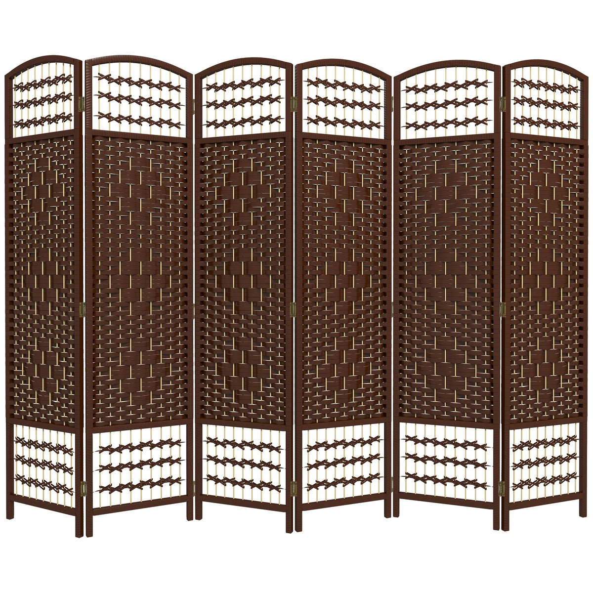 4 Panel Folding Room Divider, Portable Privacy Screen, Wave Fiber Room Partition for Home Office, Black