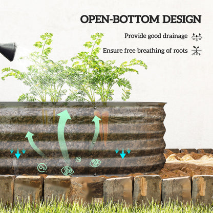 4.9 x 2 x 1ft Galvanized Raised Garden Bed Kit, Metal Planter Box with Safety Edging, Black