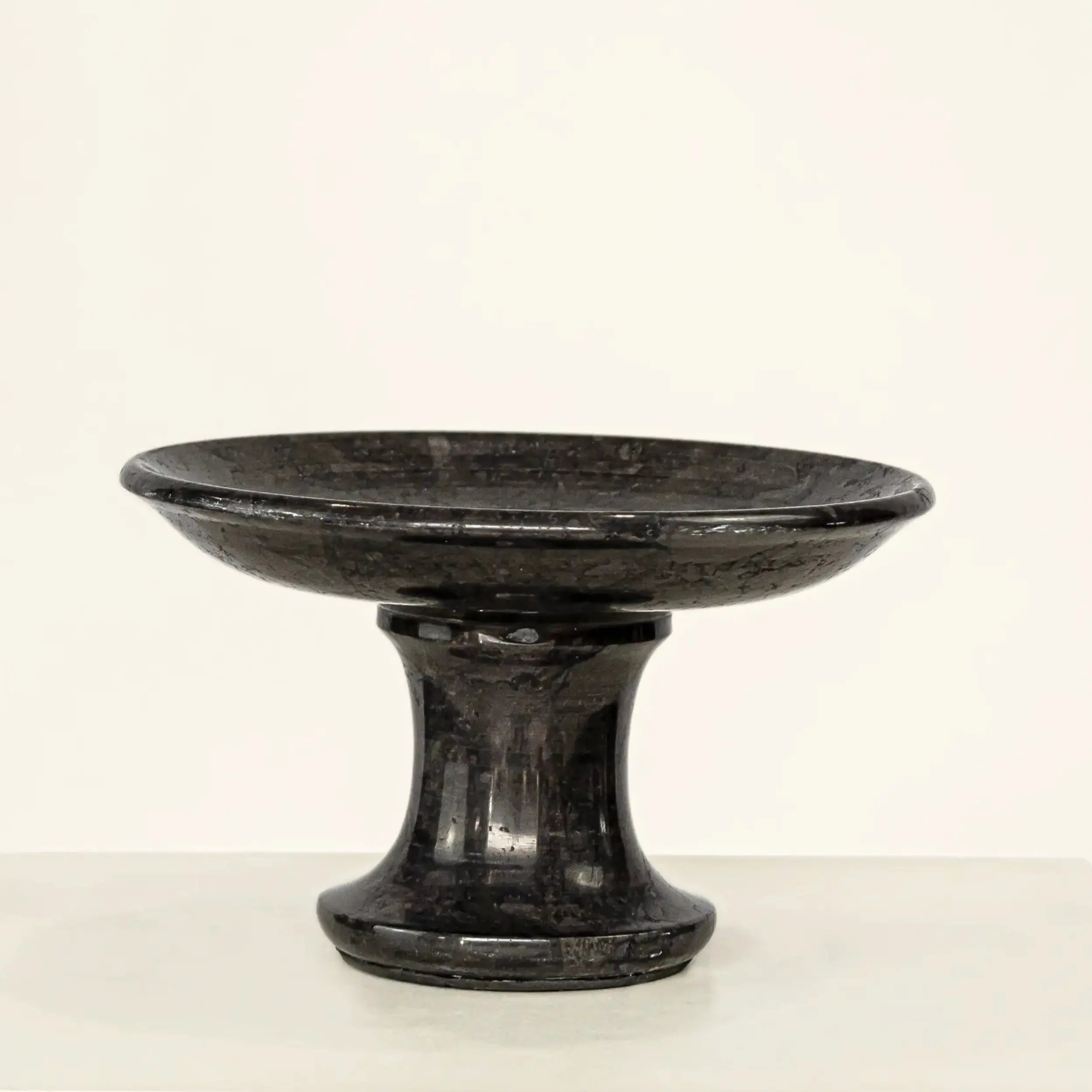 Plateau de service en marbre sur pied - Noir