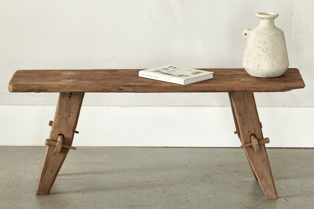 Banc Rembrandt en teck ancien