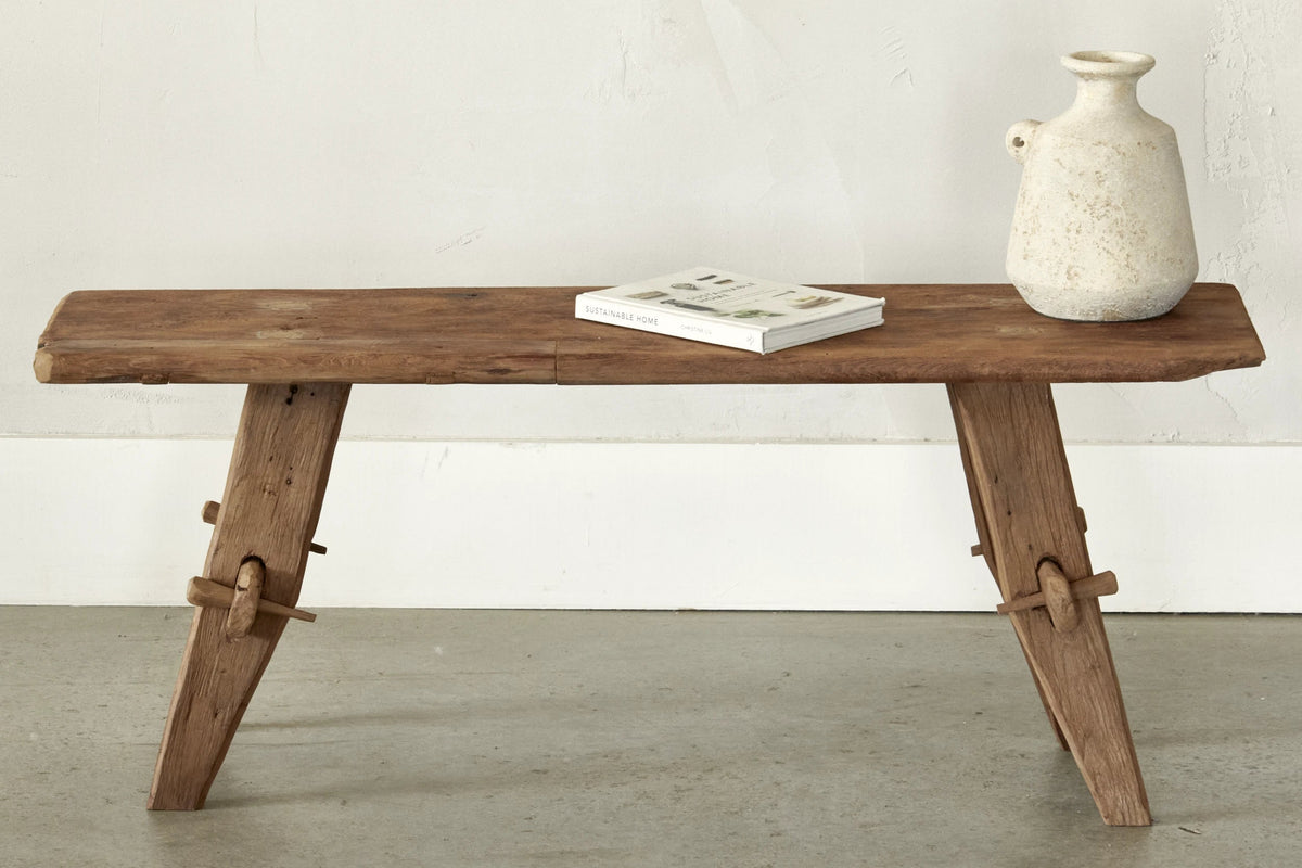 Banc Rembrandt en teck ancien