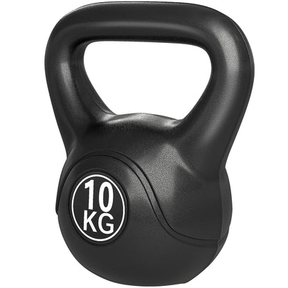 22lb Fitness Kettlebell, Plastic Exercise Weight, Weightlifting Tools with Sand, Handle, Noise Reduction for Home, Gym