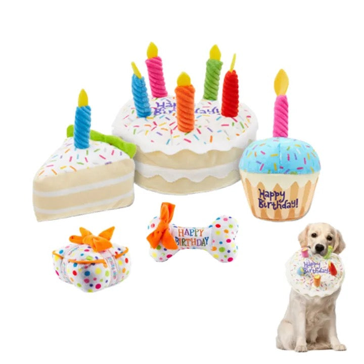 Dog Birthday Plush Toys | Cake and Bone