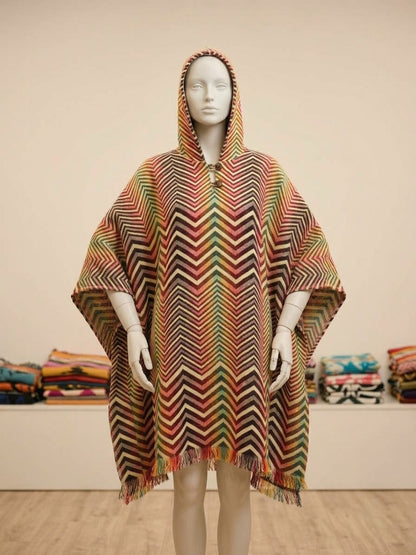 Southwestern style HandMade Wool Poncho