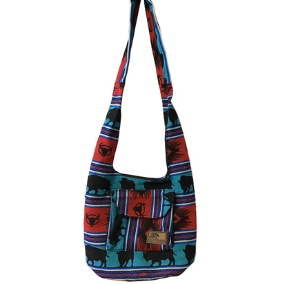Red and Turquoise white Buffalo Crossbody Bag