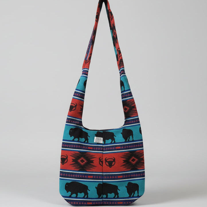 Red and Turquoise white Buffalo Crossbody Bag