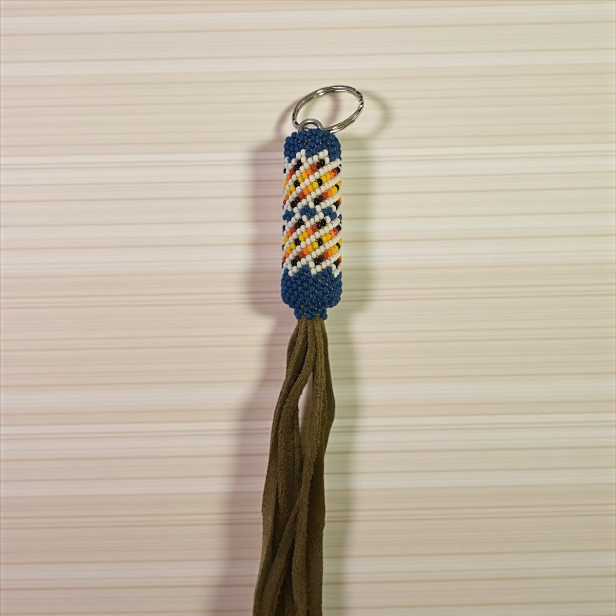 Blue Handcrafted Beaded Keychain