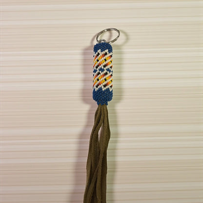 Blue Handcrafted Beaded Keychain