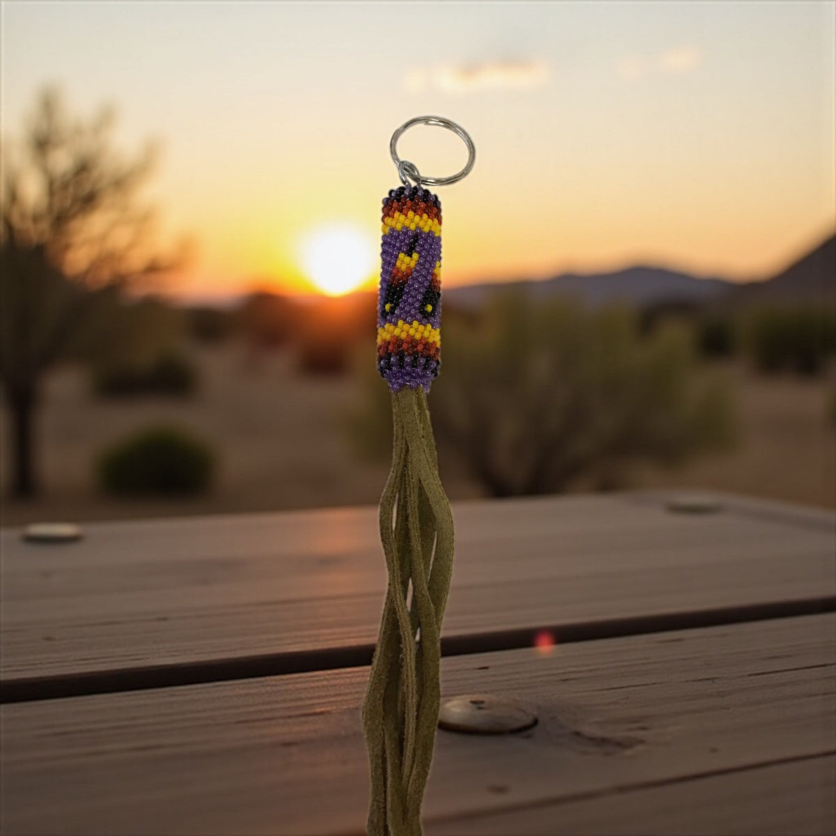 light purple Handcrafted Beaded Keychains