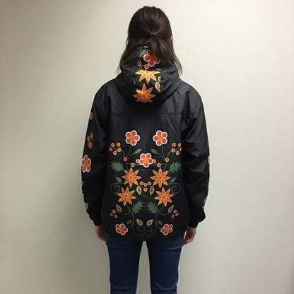 Black Spring Blossom Windbreaker
