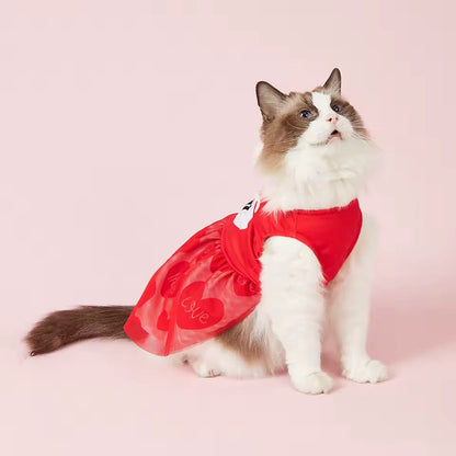25¢ Kisses Valentine Dog Dress – Red Heart Puppy Outfit