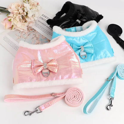 Waterproof Bow Dog Harness & Leash Set