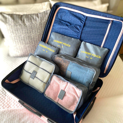 6-Piece Travel Organizer Set — Packing Cubes & Pouches for Luggage