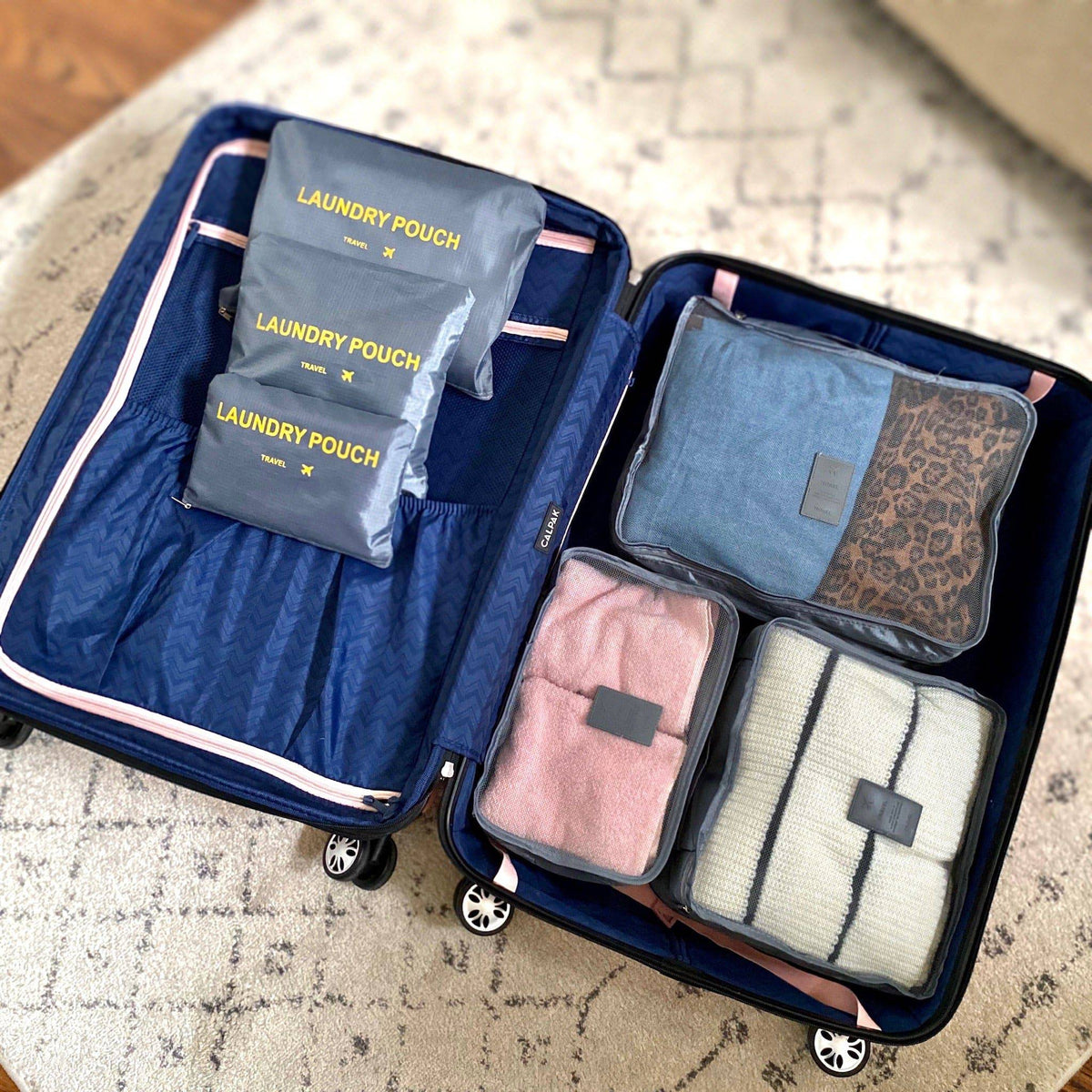 6-Piece Travel Organizer Set — Packing Cubes & Pouches for Luggage