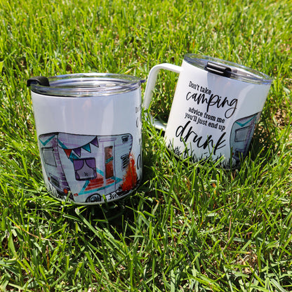 Camping Advice Stainless Steel 17oz Coffee Mug | Summer Mug