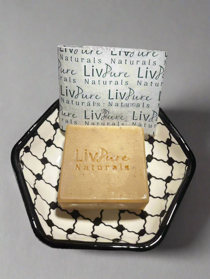 Cedar Wood-Olive Oil Soap | Woodsy Face & Body Bar with Gentle Exfoliation | Organic and Natural Bar Soap