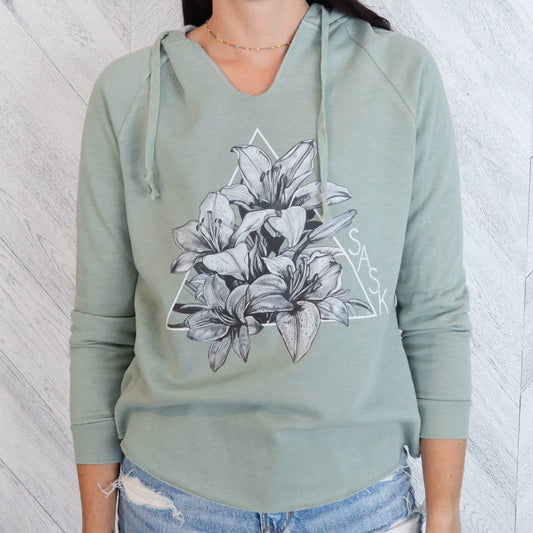 Lily Triangle B/W Premium Women's Bunnyhug | Saskatchewan Clothing