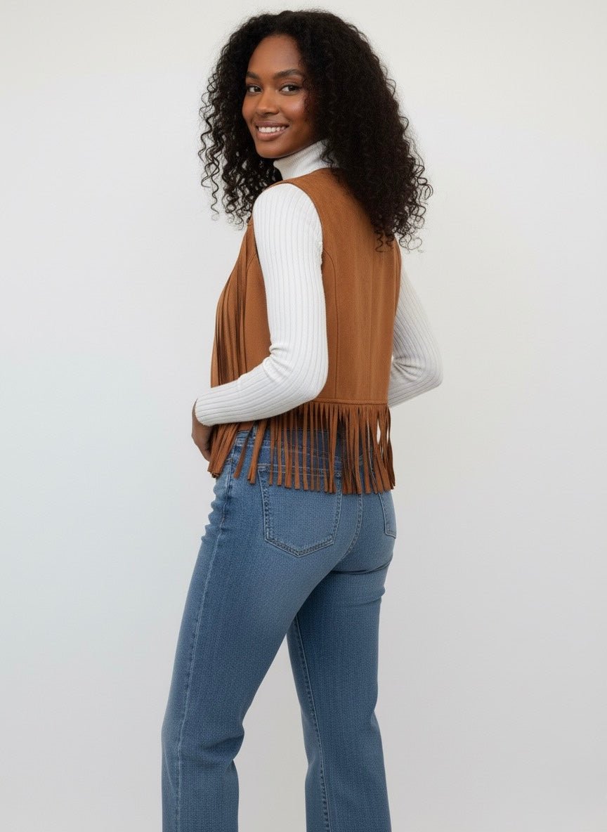 Suede Fringe Vest