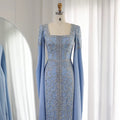 Kaftan style cape sleeves gown