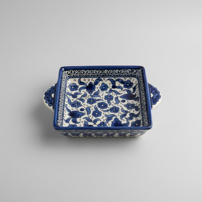 Handcrafted Ceramic Square Plate with Handle
