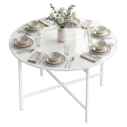 Drop Leaf Table, Folding Dining Table for Small Spaces 80 cm, White
