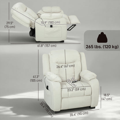 Massage Recliner Chair with Quiet Brushless Motor Pet-Friendly Fabric Power Recliner with 2 Memory Positions Brown