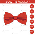 Bow Tie - Mockup and Template - 2 Angles, 1 Style, Layered, Detailed and Editable Vector in EPS, SVG, AI, PNG, DXF and PDF