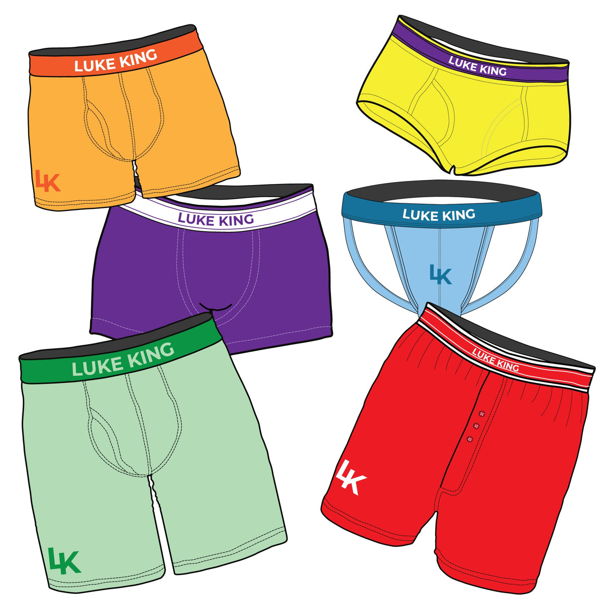 Boxers/Briefs Bundle - Mockup and Template, 36 Total, 6 Angles, 6 Styles, Layered, Detailed & Editable Vector in EPS, SVG, AI, PNG, DXF and PDF