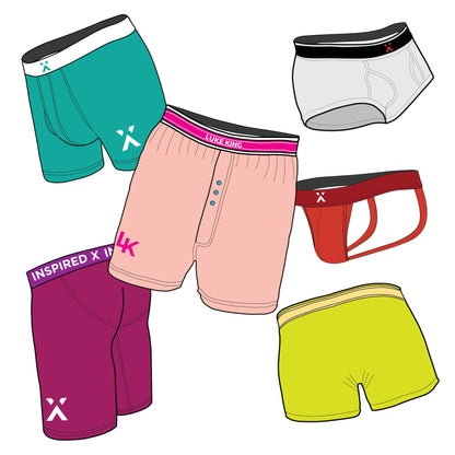 Boxers/Briefs Bundle - Mockup and Template, 36 Total, 6 Angles, 6 Styles, Layered, Detailed & Editable Vector in EPS, SVG, AI, PNG, DXF and PDF