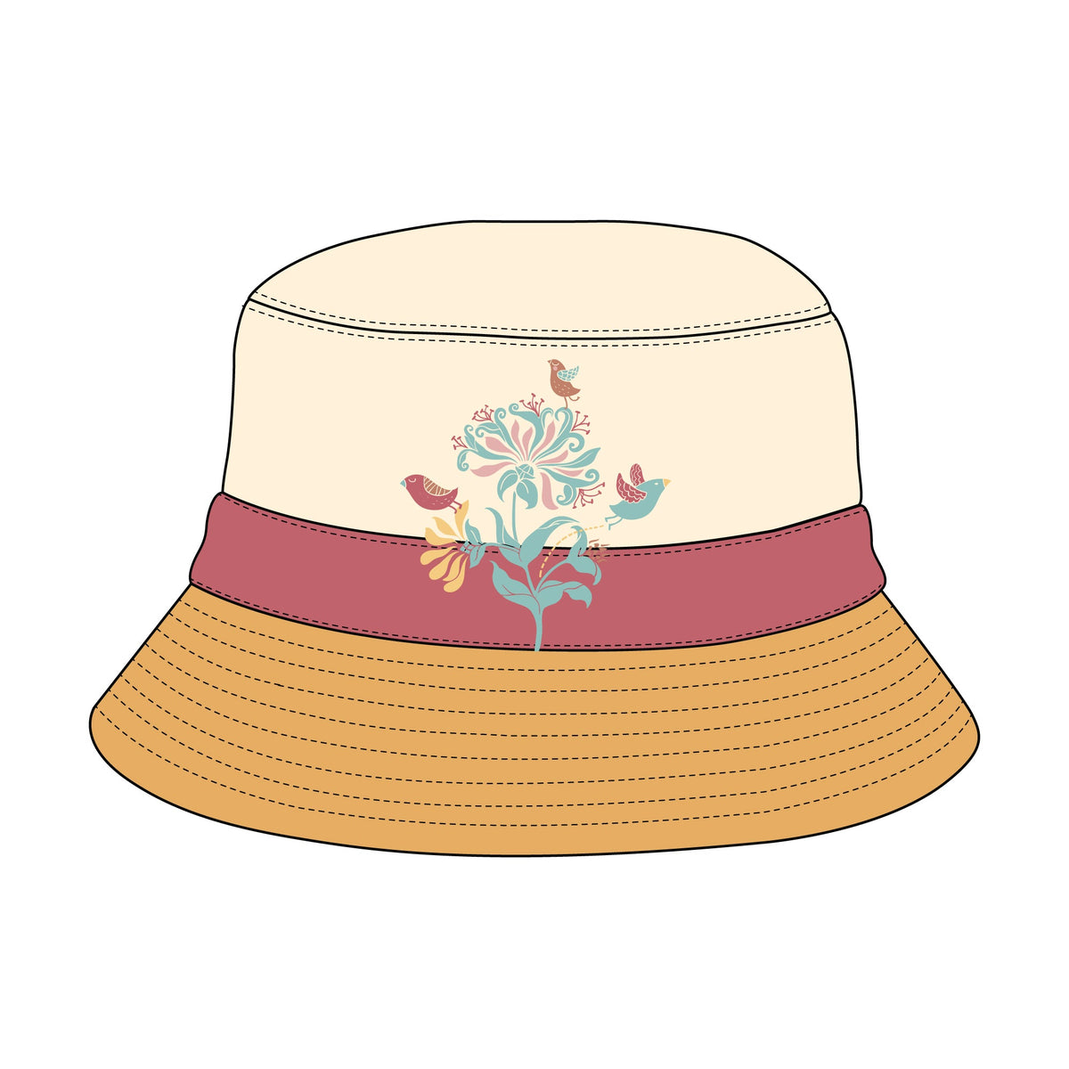 Bucket Hat - Mockup and Template - 10 Angles, Layered, Detailed and Editable Vector in EPS, SVG, AI, PNG, DXF and PDF