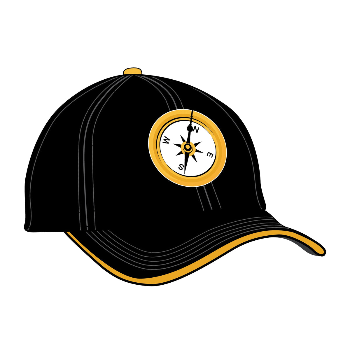 Curved Brim Baseball Cap - Mockup and Template - 8 Angles, Layered, Detailed and Editable Vector in EPS, SVG, AI, PNG, DXF and PDF