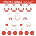 Hockey Jersey - Mockup and Template - 4 Angles, 4 Styles, Layered, Detailed and Editable Vector in EPS, SVG, AI, PNG, DXF and PDF
