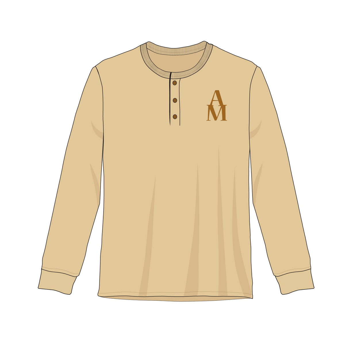 Long Sleeve T-Shirt, V-Neck, Henley Shirts - Mockup and Template - 12 Angles, 3 Styles, Layered, Detailed and Editable Vector in EPS, SVG, AI, PNG, DXF and PDF