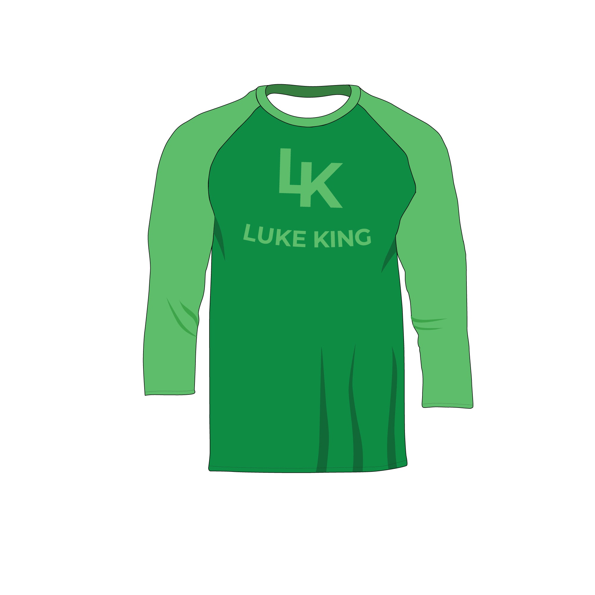 Raglan Men's 3/4 Sleeve Shirt - Mockup and Template - 4 Angles, 1 Style, Layered, Detailed and Editable Vector in EPS, SVG, AI, PNG, DXF and PDF