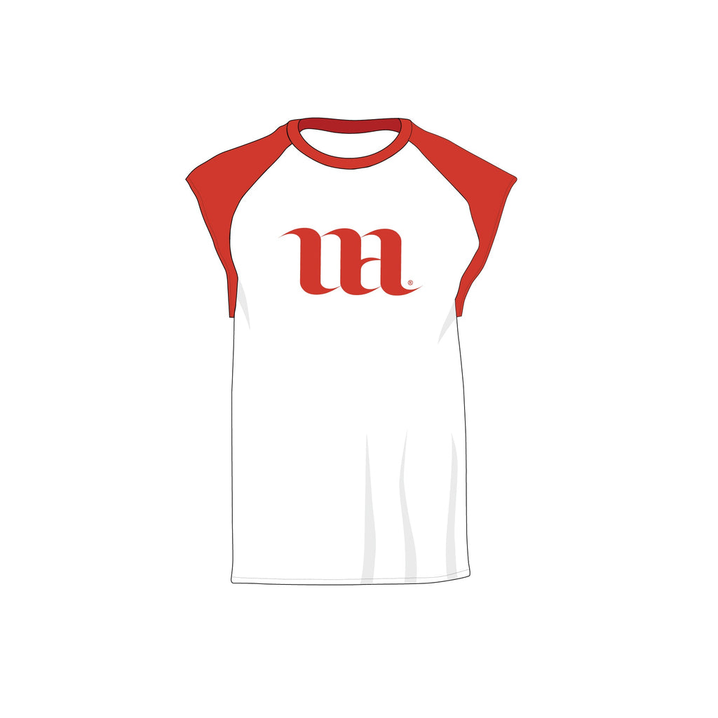 Raglan Men's Cap Sleeve/Sleeveless Shirt - Mockup and Template - 4 Angles, 1 Style, Layered, Detailed and Editable Vector in EPS, SVG, AI, PNG, DXF and PDF