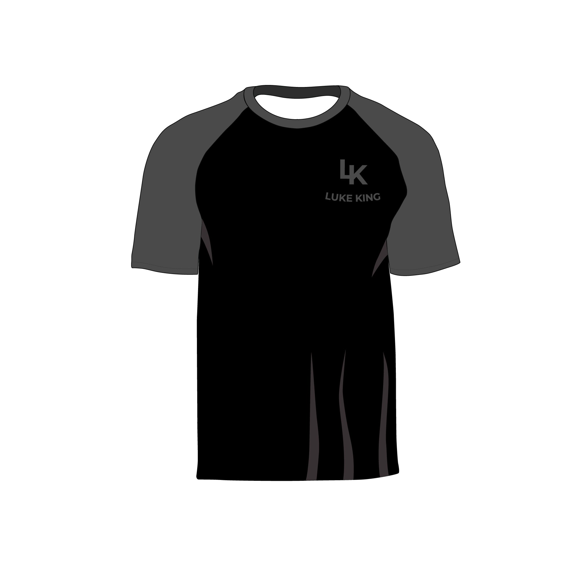Raglan Men's Short Sleeve Shirt - Mockup and Template - 4 Angles, 1 Style, Layered, Detailed and Editable Vector in EPS, SVG, AI, PNG, DXF and PDF