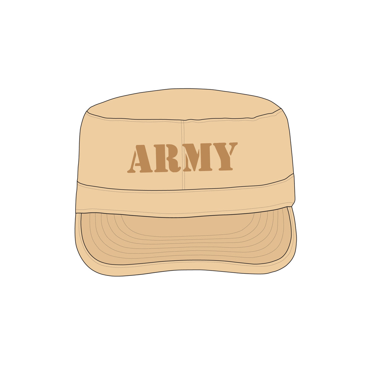 Military Army Castro Hat/Cap - Mockup and Template - 18 Angles, Layered, Detailed and Editable Vector in EPS, SVG, AI, PNG, DXF and PDF