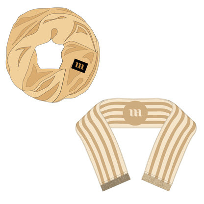 Scarves Bundle - Regular Scarf & Infinity Scarf - Mockup and Template - 5 Scarves Total, 2 Styles, Multiple Angles, Layered, Detailed and Editable Vector in EPS, SVG, AI, PNG, DXF and PDF