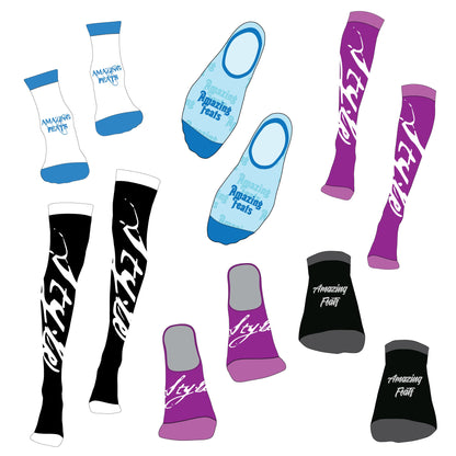 Socks Bundle - Mockup and Template - 55 Total, 11 Angles, 6 Styles, Layered, Detailed and Editable Vectors in EPS, SVG, AI, PNG, DXF and PDF