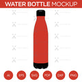 Water Bottle - Mockup and Template - 1 Angle, 1 Style, Layered, Detailed and Editable Vector in EPS, SVG, AI, PNG, DXF and PDF